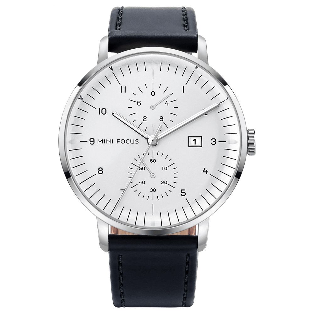 Lederen Band Heren Horloge Casual Stijl Lichtgevende Hand Quartz Horloges