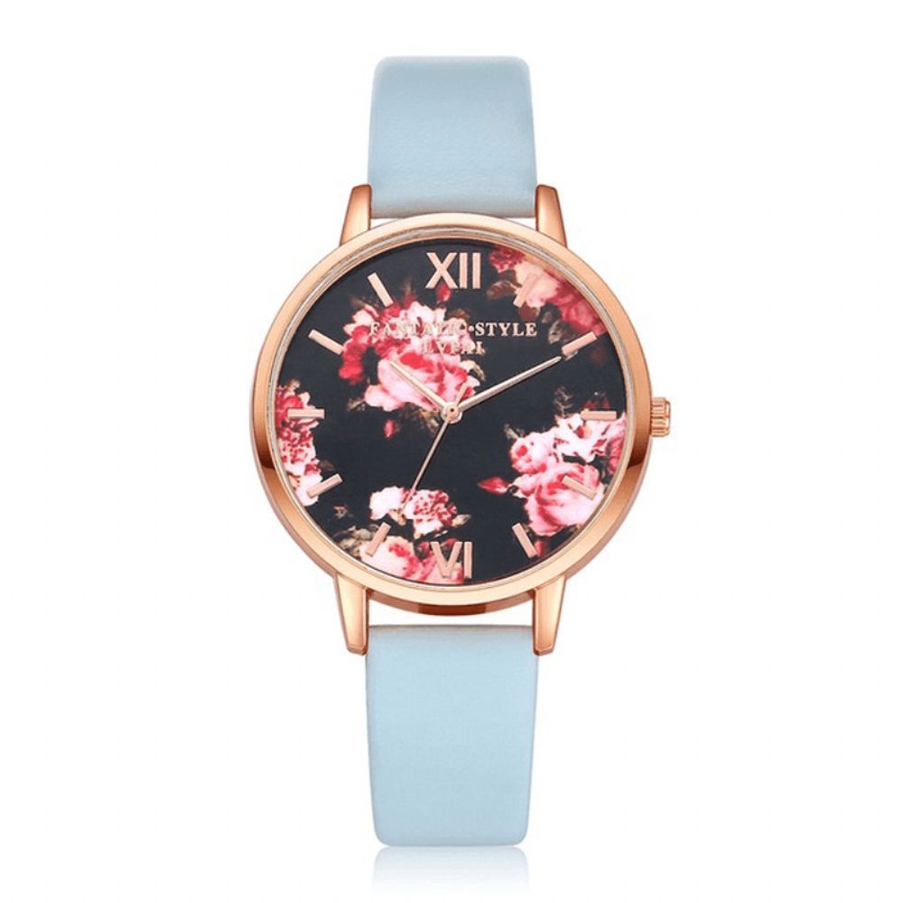 Lvpai P086 Flower Display Elegant Design Dames Polshorloge Pu Lederen Band Quartz Horloge