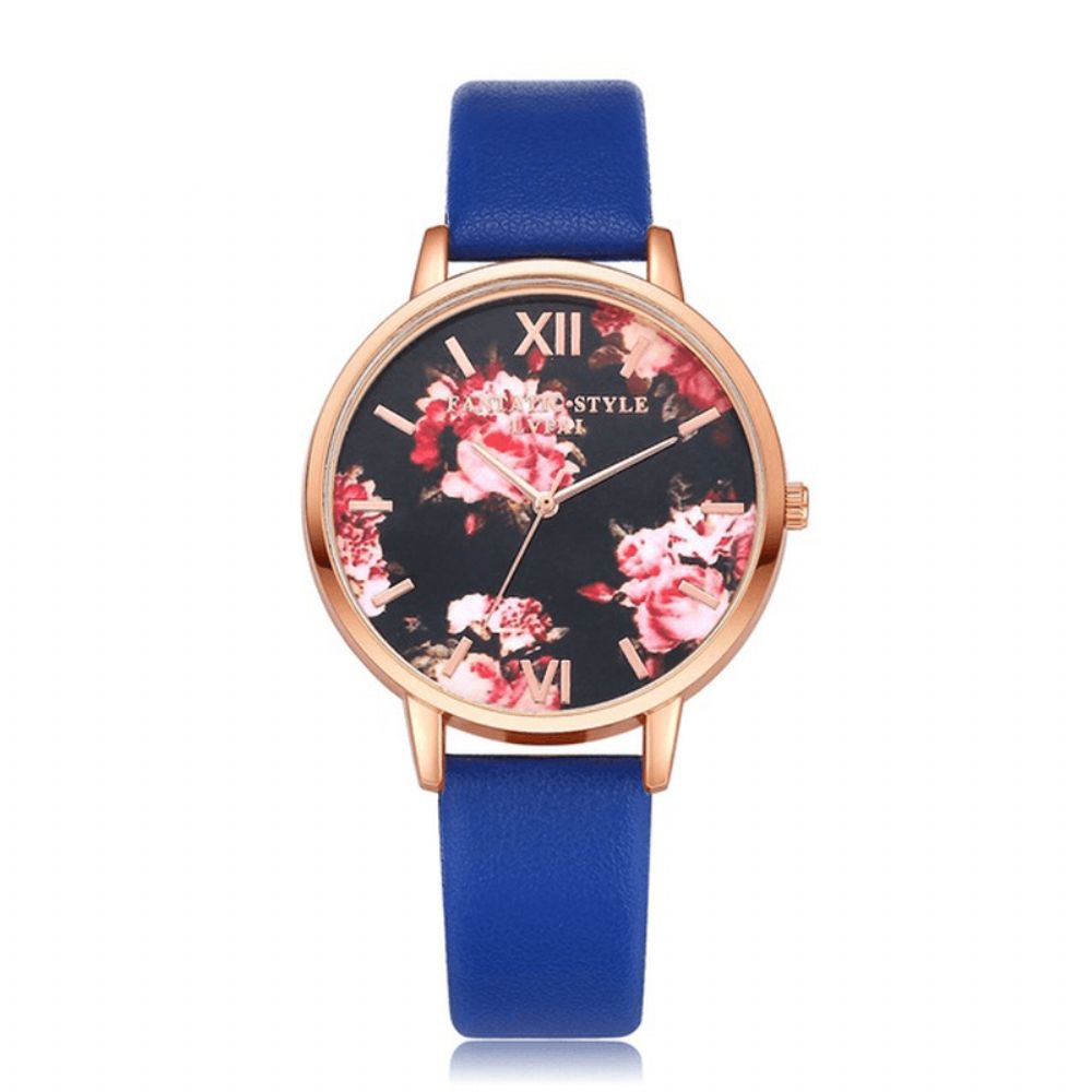 Lvpai P086 Flower Display Elegant Design Dames Polshorloge Pu Lederen Band Quartz Horloge