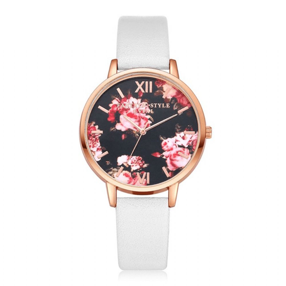 Lvpai P086 Flower Display Elegant Design Dames Polshorloge Pu Lederen Band Quartz Horloge