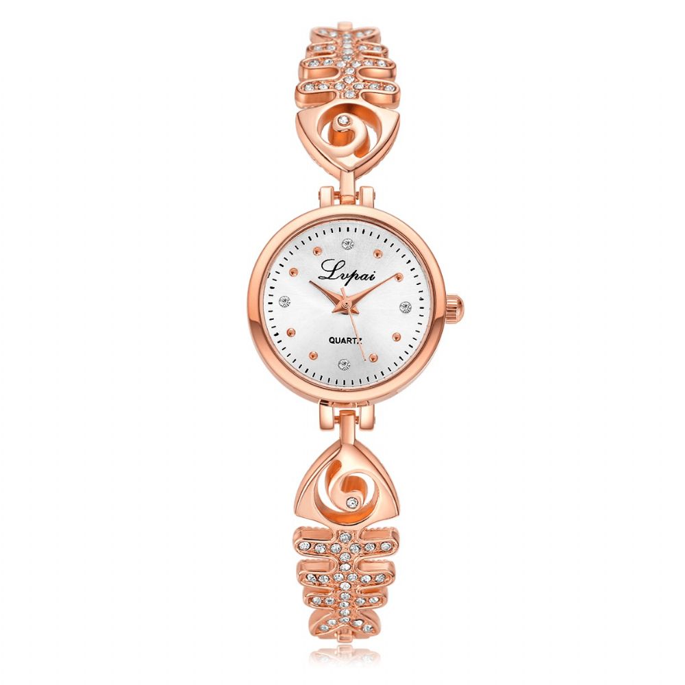 Lvpai P123 Diamond Dial Dames Armband Horloge Volledig Stalen Kleine Wijzerplaat Quartz Horloges