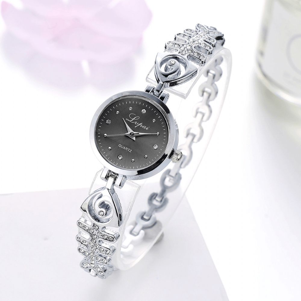 Lvpai P123 Diamond Dial Dames Armband Horloge Volledig Stalen Kleine Wijzerplaat Quartz Horloges