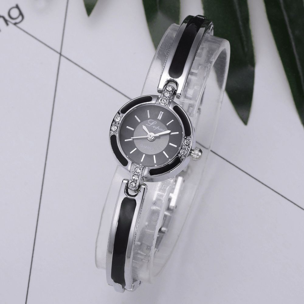 Lvpai P282 Crystal Diamond Damesarmbandhorloge Full Steel Casual Style Quartz-Horloges