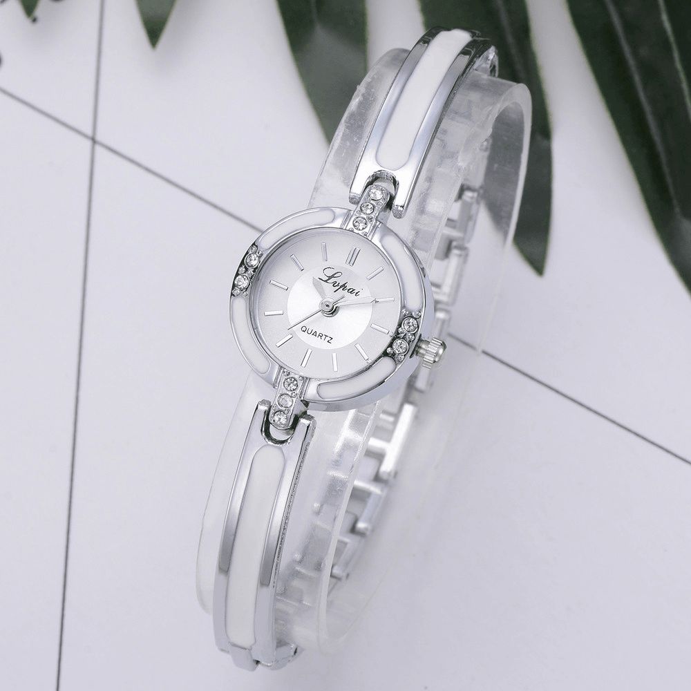 Lvpai P282 Crystal Diamond Damesarmbandhorloge Full Steel Casual Style Quartz-Horloges