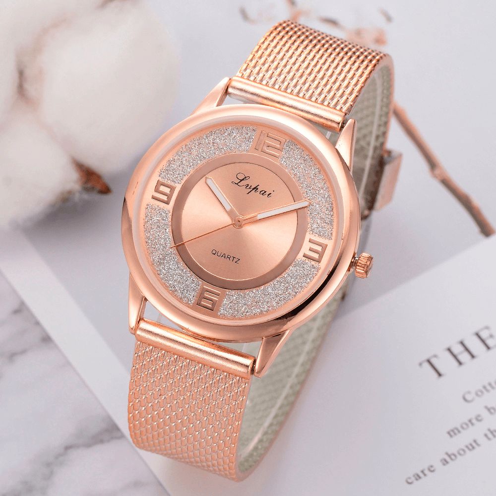 Lvpai P732 Rose Gold Elegant Design Dames Polshorloge Modieus Analoog Quartz Horloge