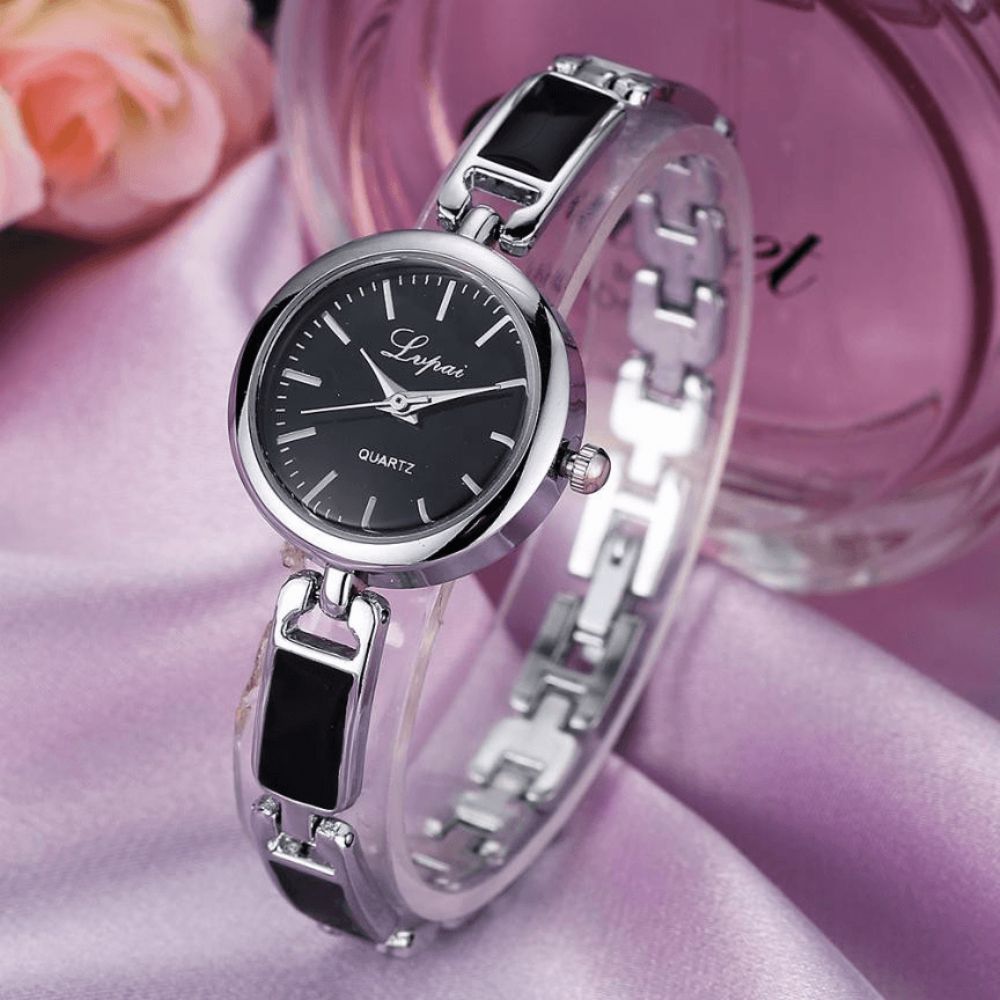 Lvpai Roestvrij Staal Strass Dames Armband Horloge Elegant Design Quartz Horloge