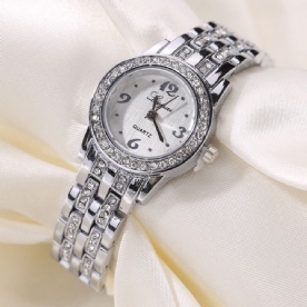 Lvpai Xr1671-1 Diamond Dress Dames Polshorloge Volledig Staal Elegant Design Quartz Horloge