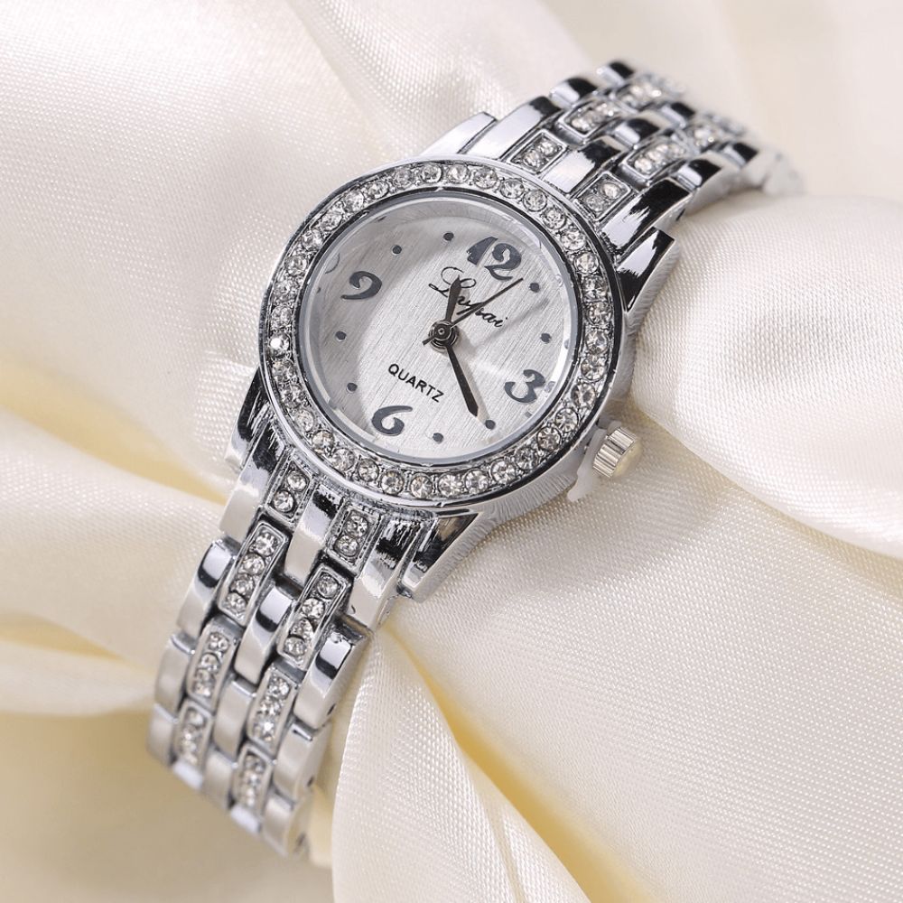 Lvpai Xr1671-1 Diamond Dress Dames Polshorloge Volledig Staal Elegant Design Quartz Horloge