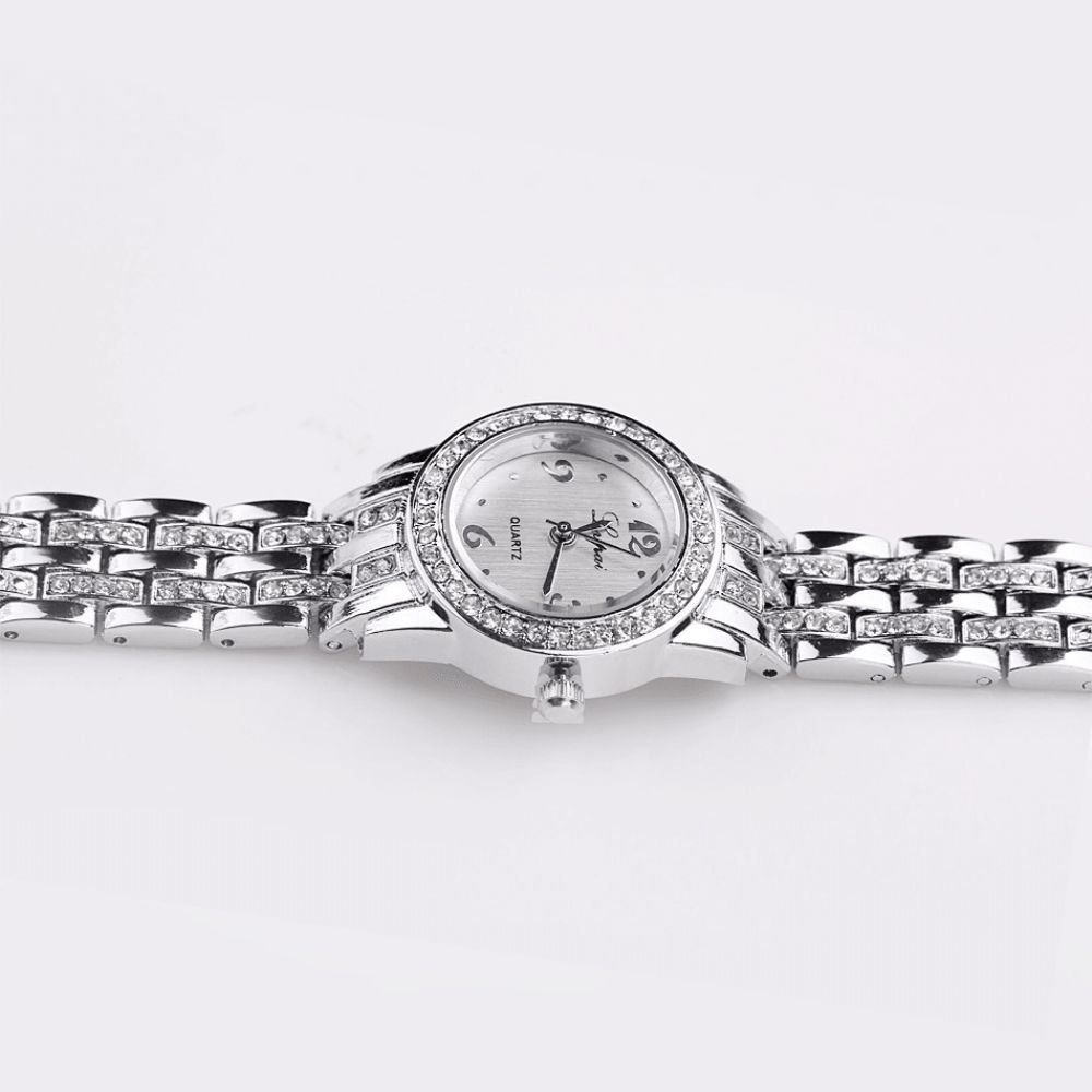 Lvpai Xr1671-1 Diamond Dress Dames Polshorloge Volledig Staal Elegant Design Quartz Horloge