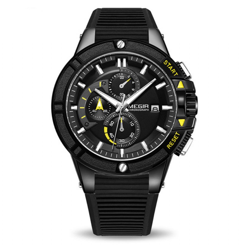 Megir 2095 Mode Herenhorloge Chronograaf Waterdicht Lichtgevend Sport Quartz Horloge