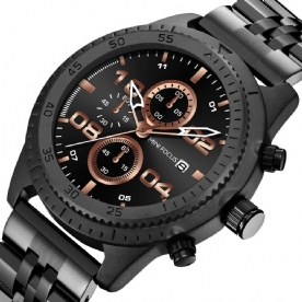 Mini Focus 0230G Mode Herenhorloge Waterdicht Chronograaf Multifunctioneel Roestvrij Stalen Band Quartz Horloge