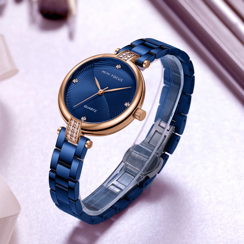 Mini Focus 0310L Mode Dames Horloge Diamant-Set Eenvoudige Roestvrij Stalen Band Eenvoudige Waterdichte Vrouwelijke Quartz Horloge