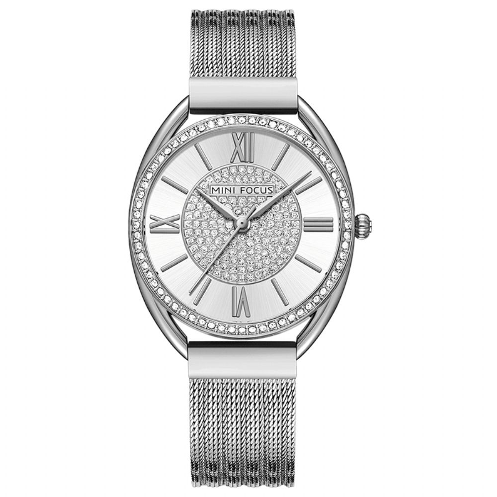 Mini Focus 0425L Casual Elegante Steentjes Decoratie Dial 3Atm Waterdicht Dames Polshorloge Quartz Horloge