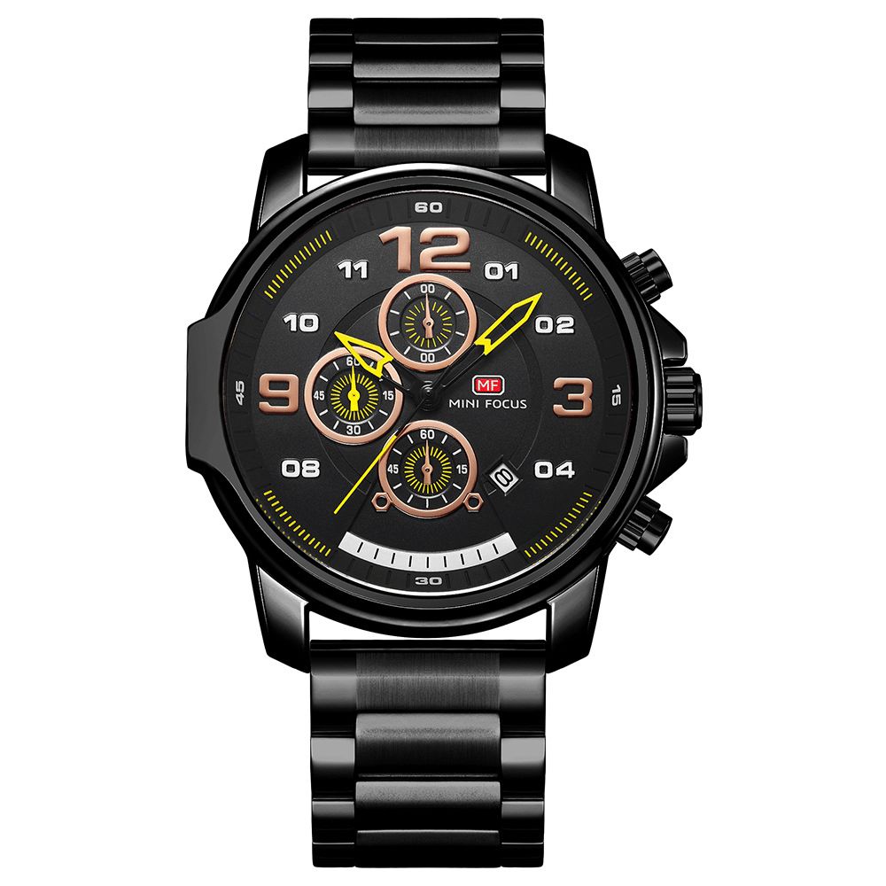 Minifocus 0229G Volledig Stalen Herenhorloge In Zakelijke Stijl Multifunctioneel Quartzhorloge Met Kalender