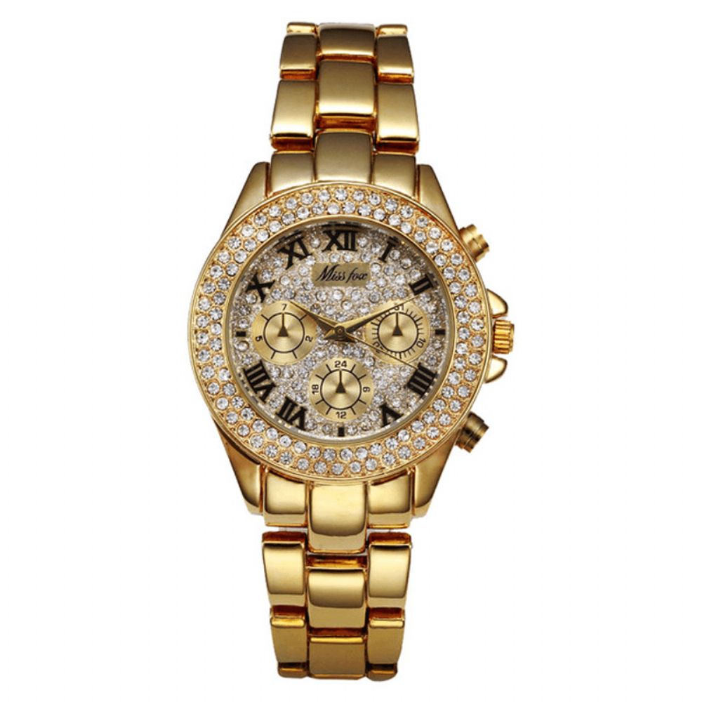 Missfox 1846 Casual Dameshorloge 3Atm Waterdicht Hardlex Spiegel Quartz Horloge