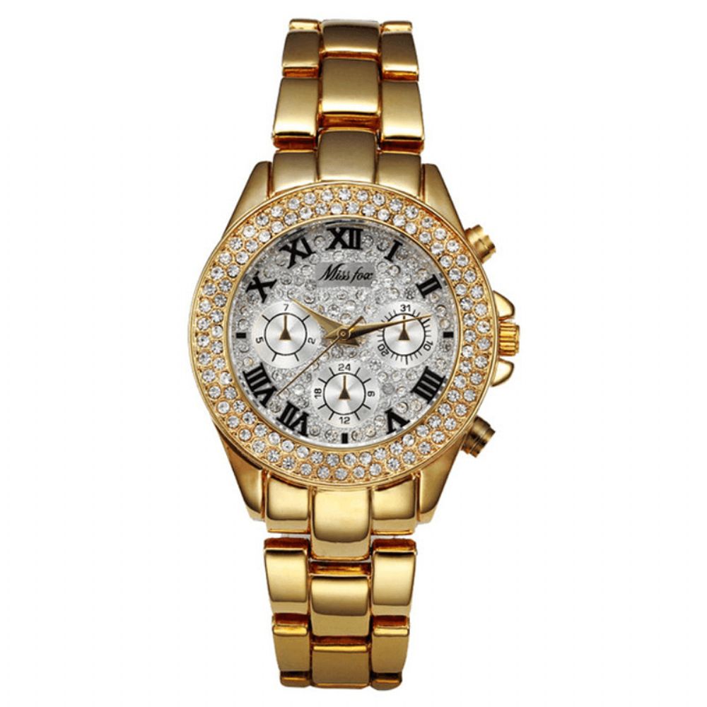 Missfox 1846 Casual Dameshorloge 3Atm Waterdicht Hardlex Spiegel Quartz Horloge