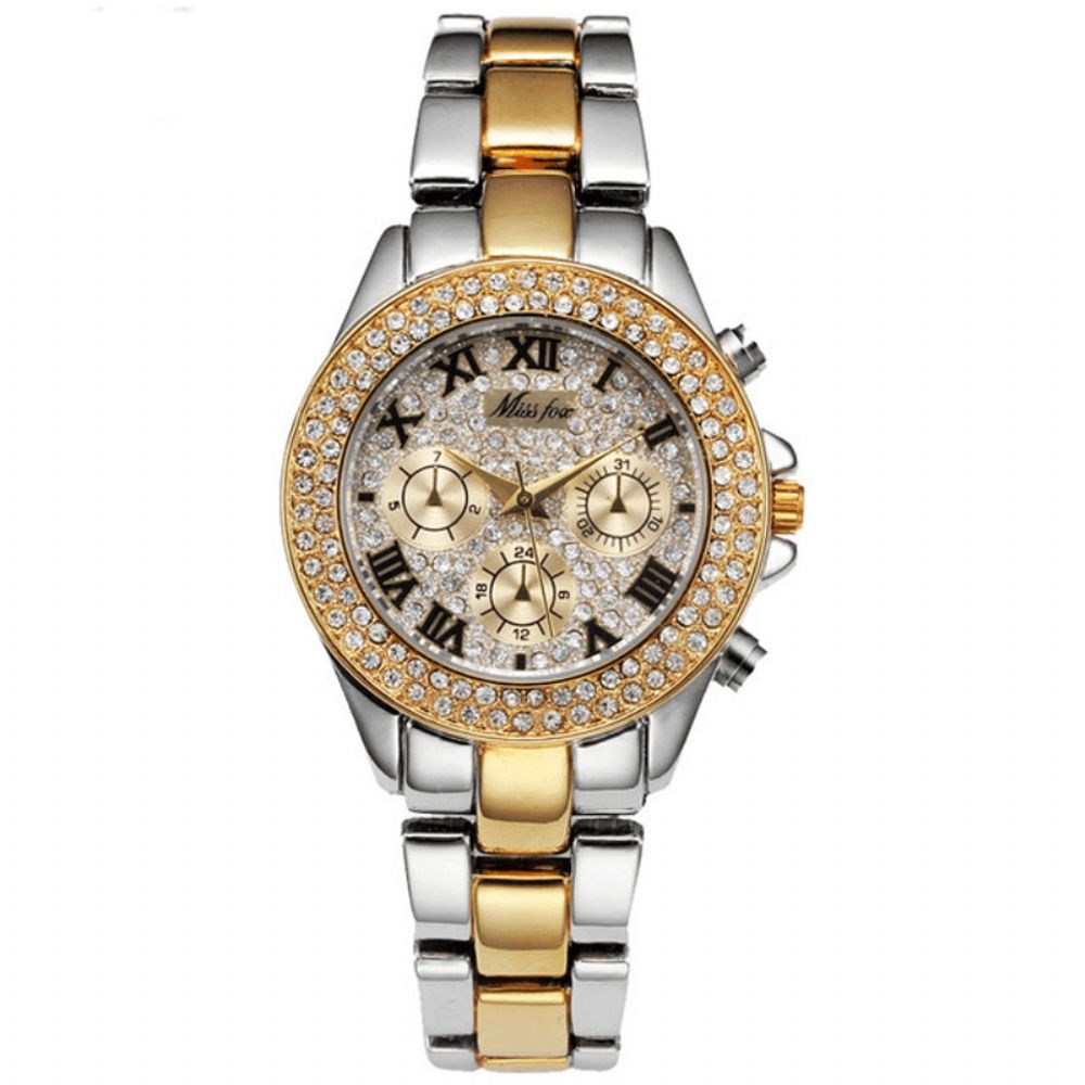 Missfox 1846 Casual Dameshorloge 3Atm Waterdicht Hardlex Spiegel Quartz Horloge