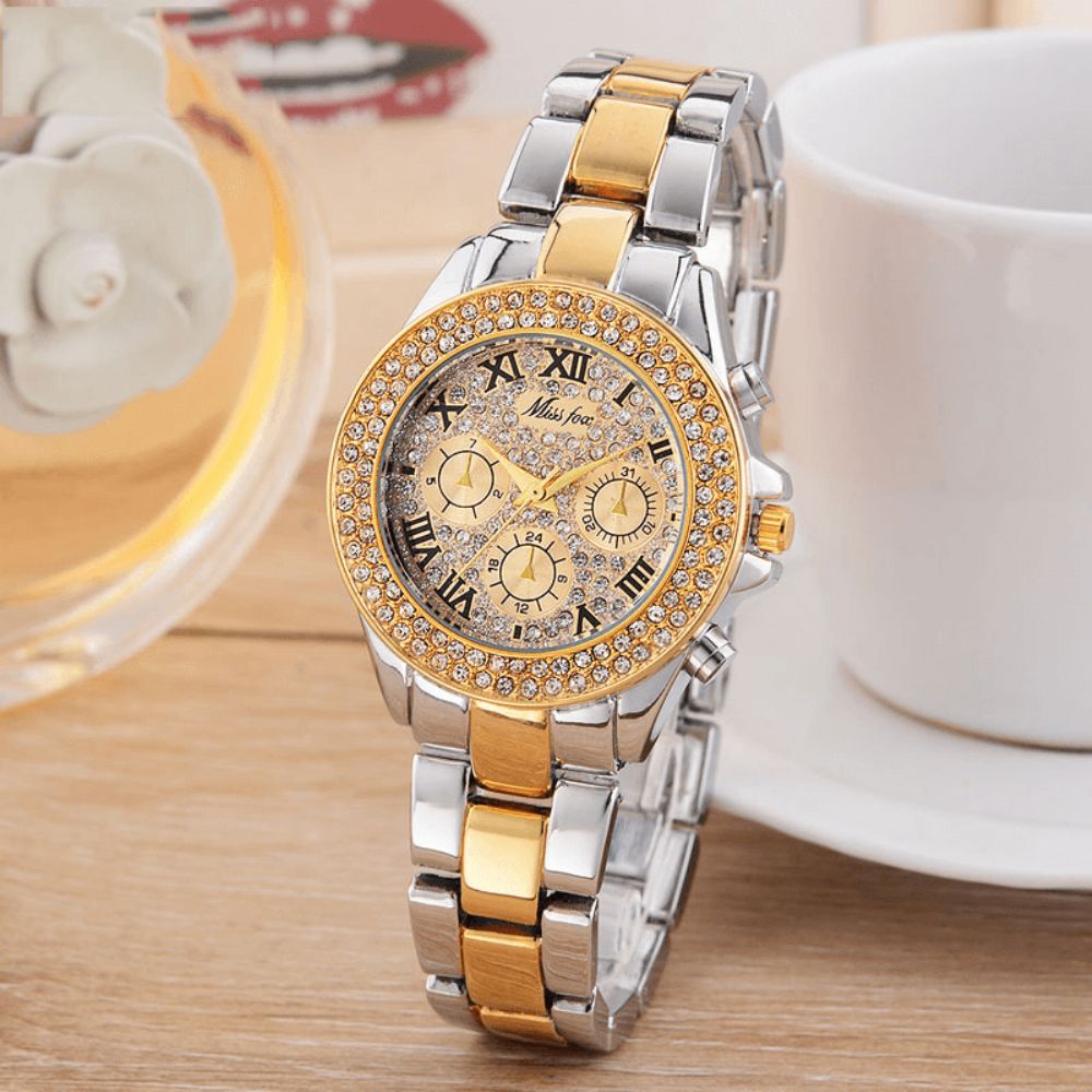 Missfox 1846 Casual Dameshorloge 3Atm Waterdicht Hardlex Spiegel Quartz Horloge