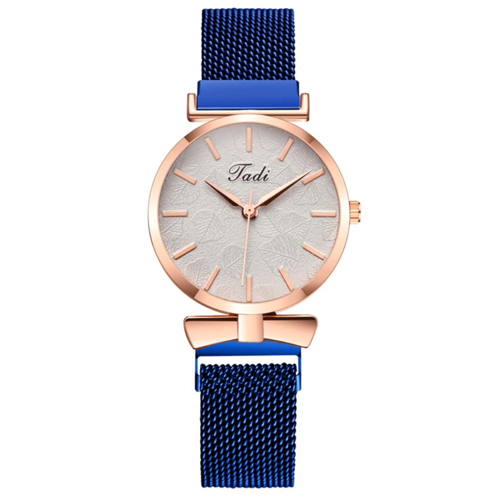 Mode Casual Elegant Design Dameshorloges Legering Mesh Band Wijzerplaat Polskast Quartz Horloge