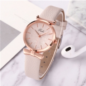 Mode Casual Elegante Dames Horloges Lederen Band Wijzerplaat Rose Goud Pols Legering Kwarts Horloge