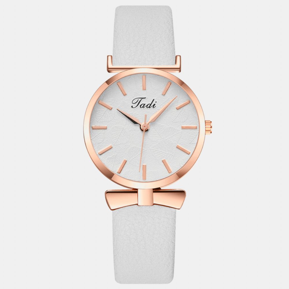 Mode Casual Elegante Dames Horloges Lederen Band Wijzerplaat Rose Goud Pols Legering Kwarts Horloge