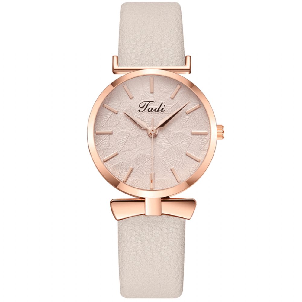 Mode Casual Elegante Dames Horloges Lederen Band Wijzerplaat Rose Goud Pols Legering Kwarts Horloge