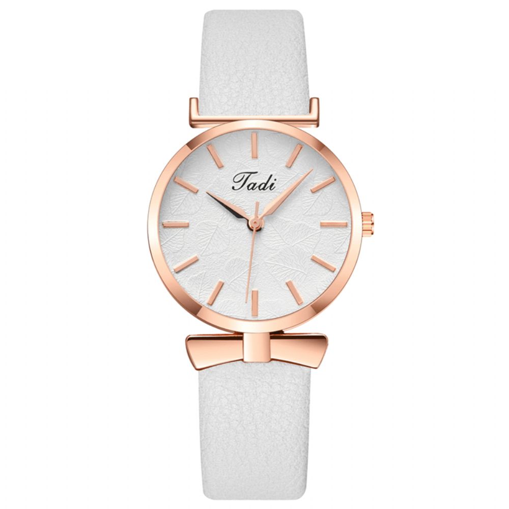 Mode Casual Elegante Dames Horloges Lederen Band Wijzerplaat Rose Goud Pols Legering Kwarts Horloge