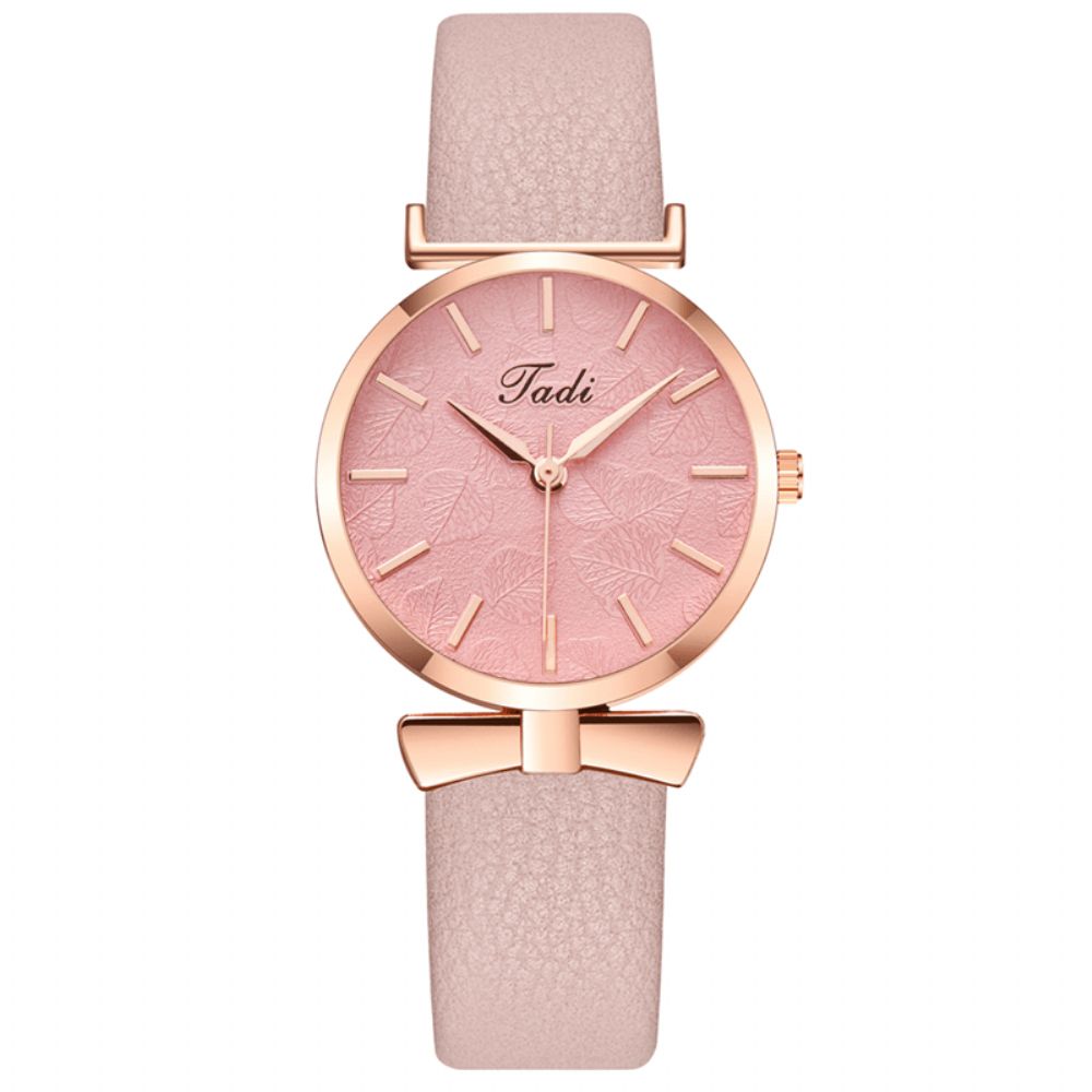 Mode Casual Elegante Dames Horloges Lederen Band Wijzerplaat Rose Goud Pols Legering Kwarts Horloge