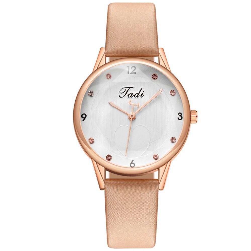 Mode Casual Elegante Sport Dames Horloges Lederen Band Wijzerplaat Rose Goud Pols Legering Kwarts Horloge