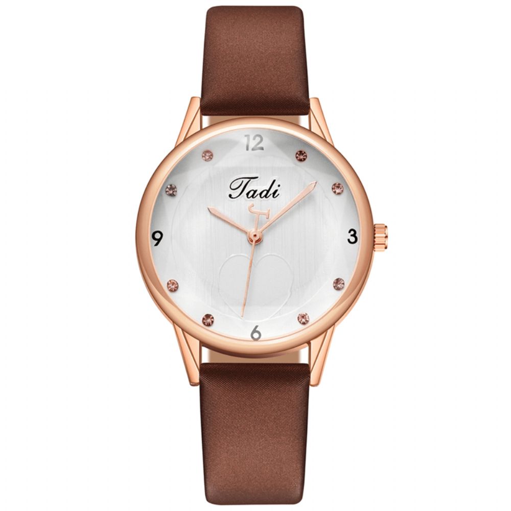 Mode Casual Elegante Sport Dames Horloges Lederen Band Wijzerplaat Rose Goud Pols Legering Kwarts Horloge