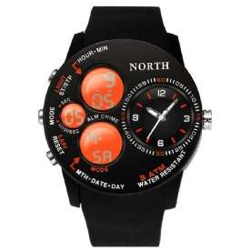 Mode Casual Heren Digitaal Horloge 5Atm Waterdicht Lichtgevende Week Datumweergave Stopwatch Dual Display Horloge