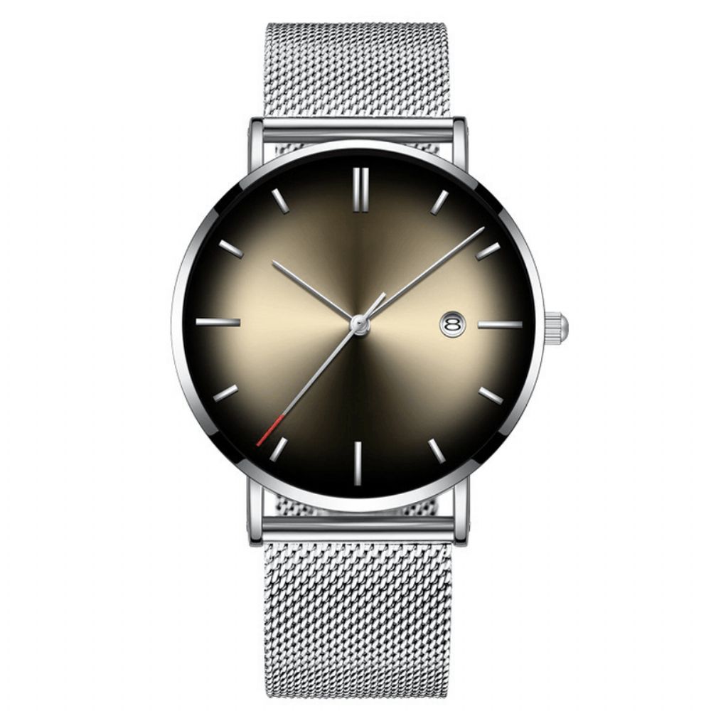 Mode Casual Legering Zakelijk Kleurverloop Multifunctioneel Mesh Band Quartz Horloge