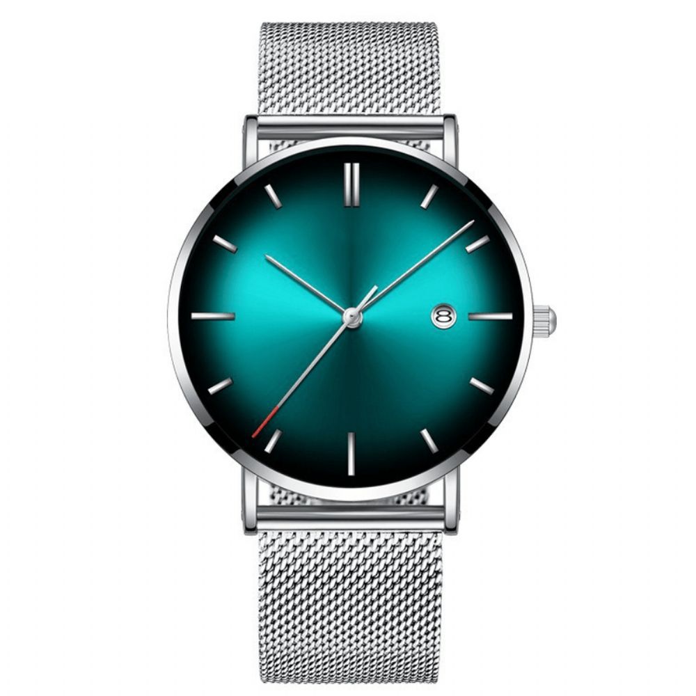 Mode Casual Legering Zakelijk Kleurverloop Multifunctioneel Mesh Band Quartz Horloge