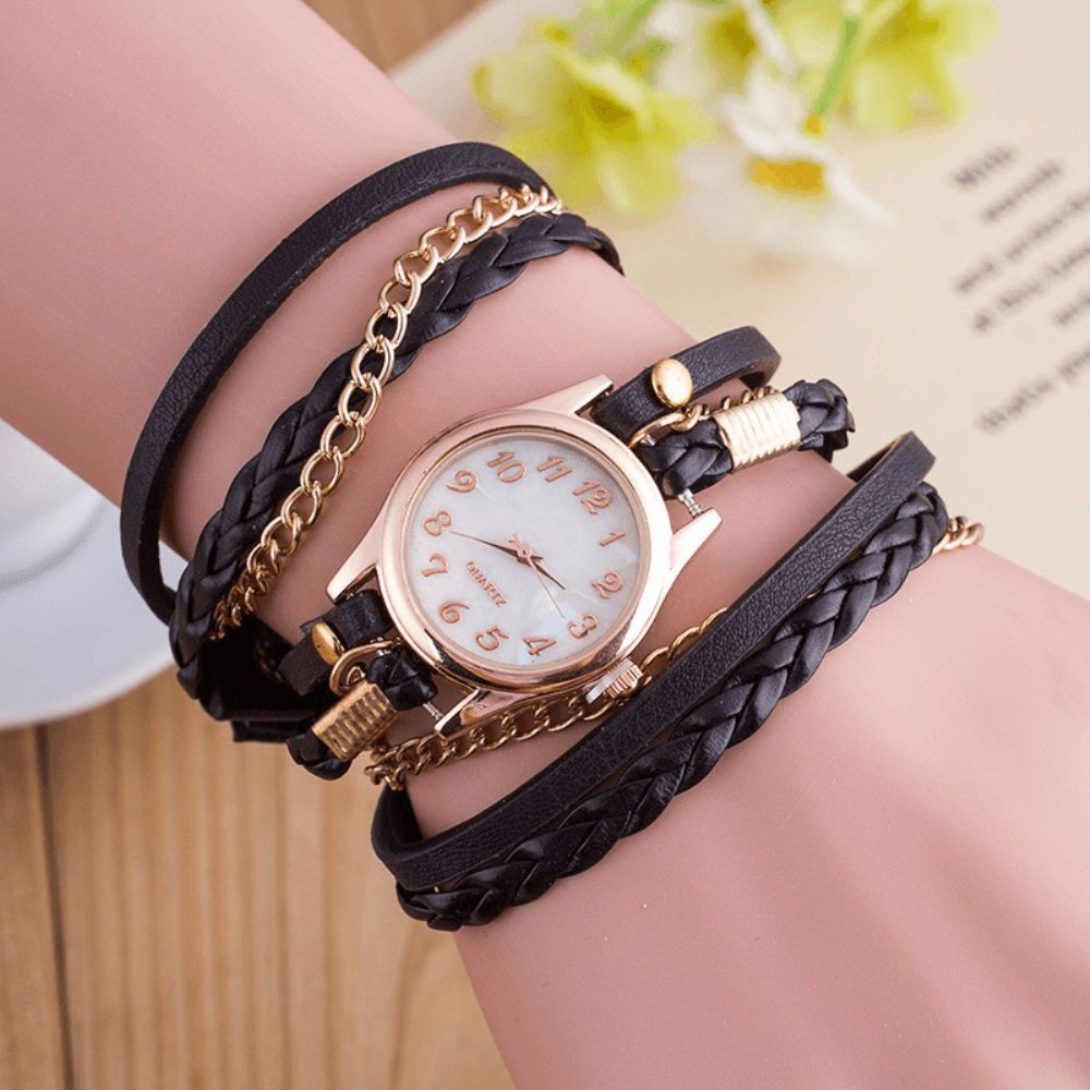 Mode Casual Shell Oppervlak Diamant Armband Horloge Vrouwen Quartz Horloge