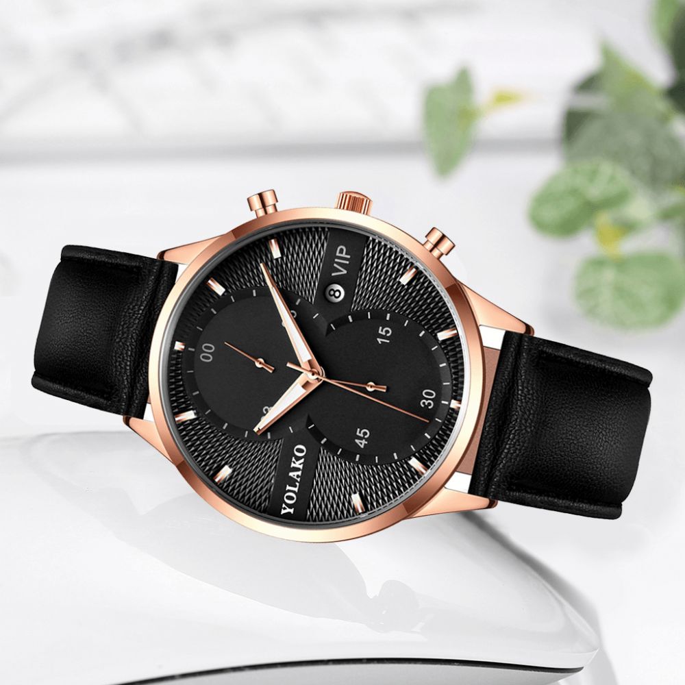 Mode Casual Zakelijke Legering Pu Lederen Eenvoudige Riem Quartz Horloge Heren