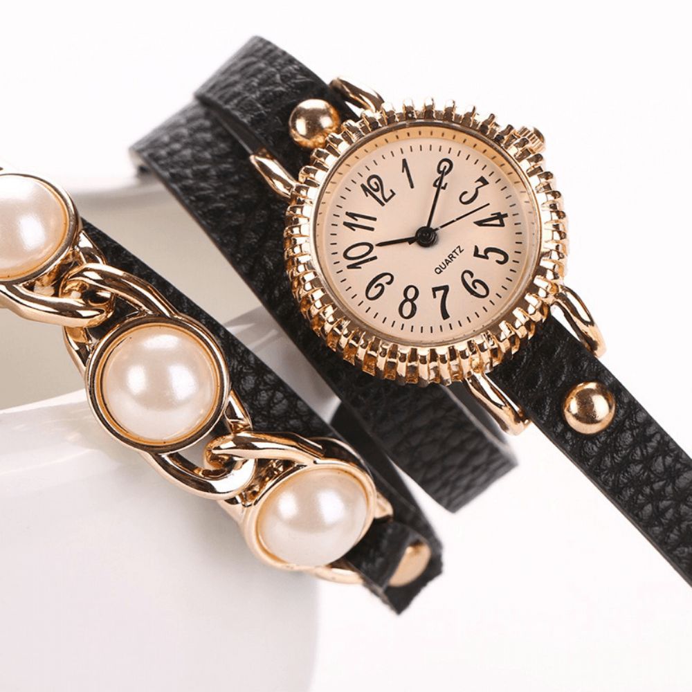 Mode Drie Parel Dames Horloge Dames Jurk Horloge Armband Quartz Horloge: