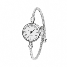 Mode Eenvoudige Trendy Romeinse Cijfers Dial Volledig Legering Dames Armband Quartz Horloge