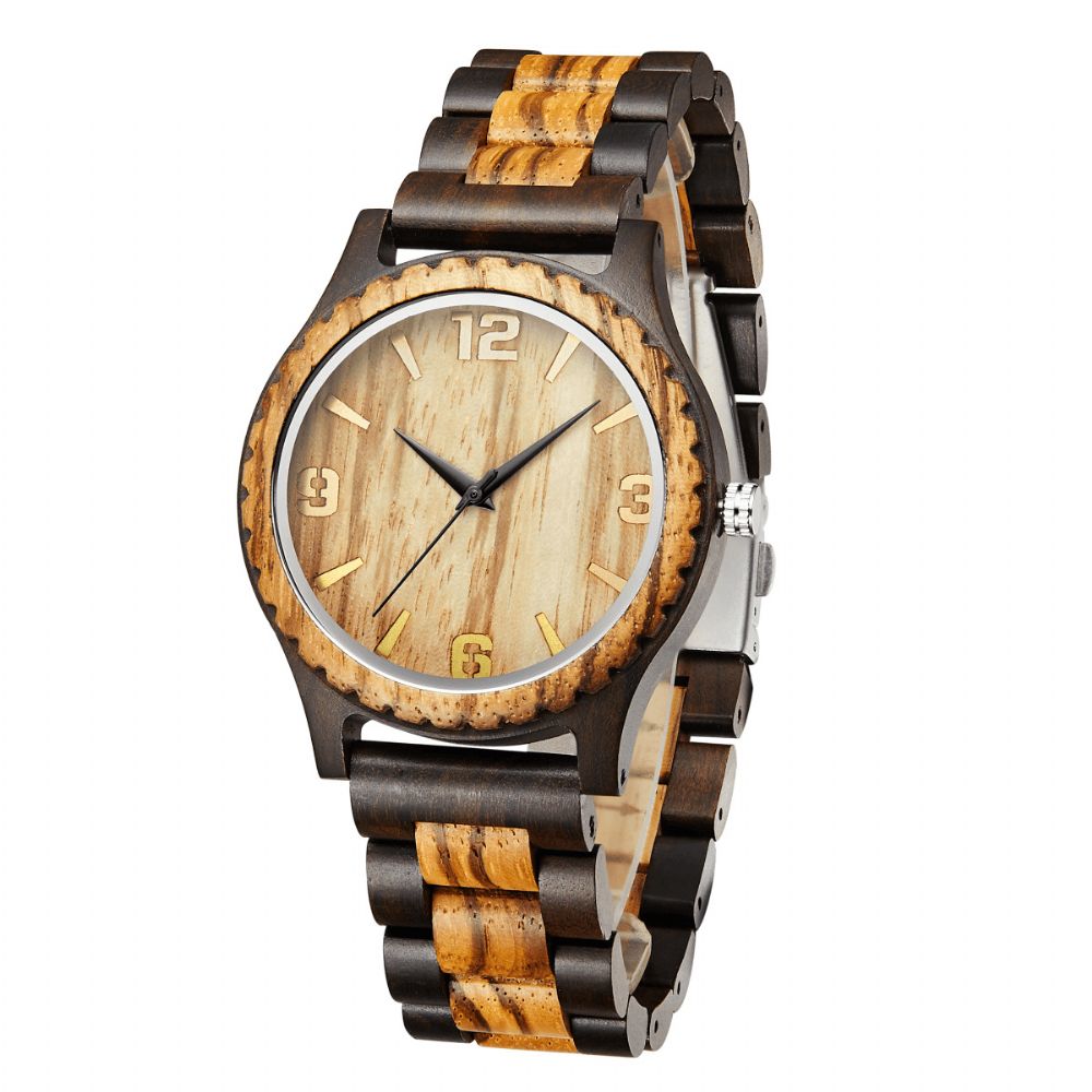 Mode Houten Horloge Eenvoudige Wijzerplaat Mannen Mode Horloge Quartz Horloge