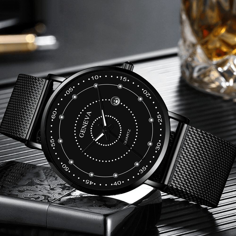 Mode Legering Heren Zakelijk Horloge Versierd Wijzer Lichtgevend Quartz Horloge