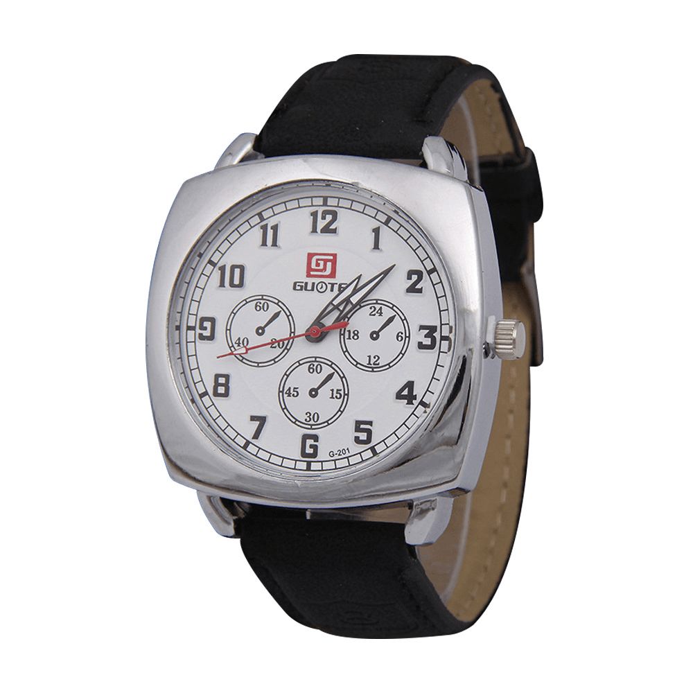 Mode Legering Pu Lederen Band Sport Vierkante Horloge Hoofd Militaire Horloge Riem Quartz Horloge: