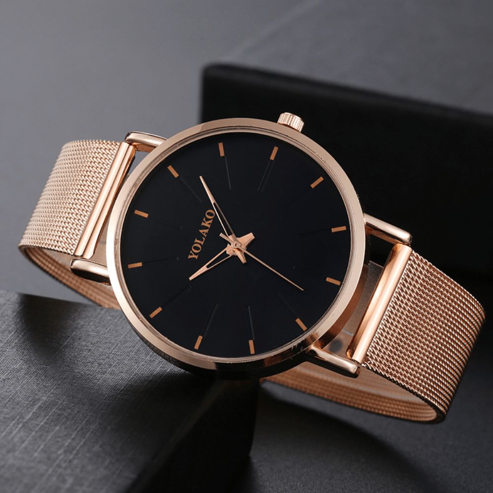 Mode Mesh Stalen Band Causale Stijl Eenvoudige Wijzerplaat Mannen Horloge Quartz Horloge