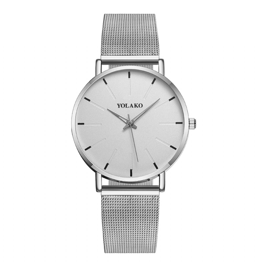 Mode Mesh Stalen Band Causale Stijl Eenvoudige Wijzerplaat Mannen Horloge Quartz Horloge