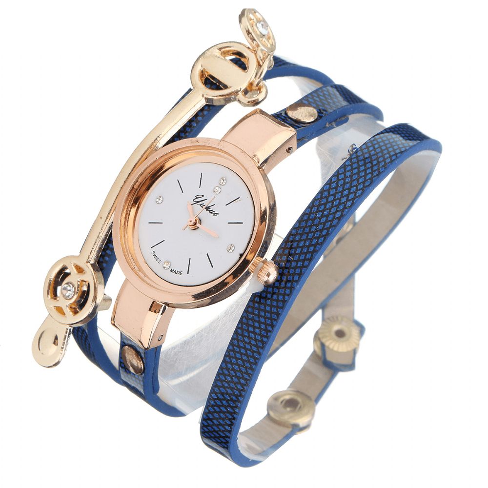 Mode Pu Lederen Band Eenvoudige Kristallen Wijzerplaat Vrouwen Horloge Dames Jurk Quartz Horloge