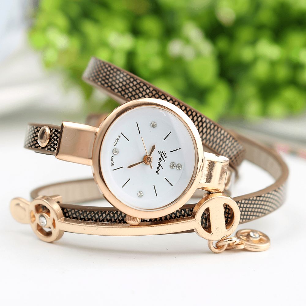 Mode Pu Lederen Band Eenvoudige Kristallen Wijzerplaat Vrouwen Horloge Dames Jurk Quartz Horloge