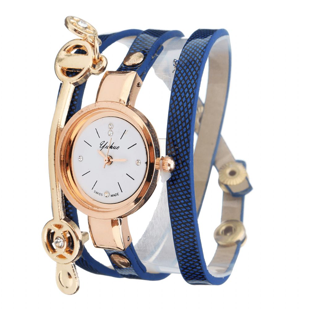 Mode Pu Lederen Band Eenvoudige Kristallen Wijzerplaat Vrouwen Horloge Dames Jurk Quartz Horloge