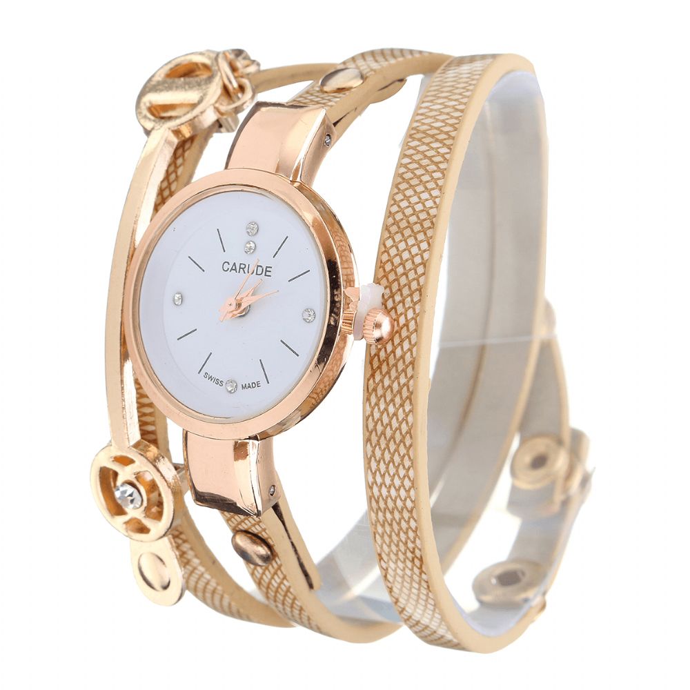 Mode Pu Lederen Band Eenvoudige Kristallen Wijzerplaat Vrouwen Horloge Dames Jurk Quartz Horloge