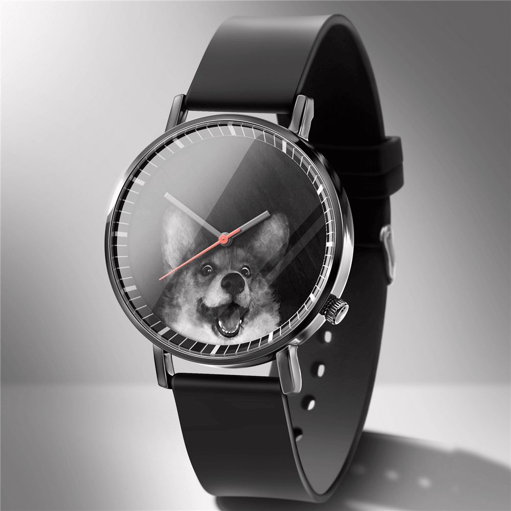 Mode Quartz Horloge Animal Print Heren Zakelijk Horloge Leuke Zwart-Witte Honden Katten Patroon Vrouwen Quartz Horloge