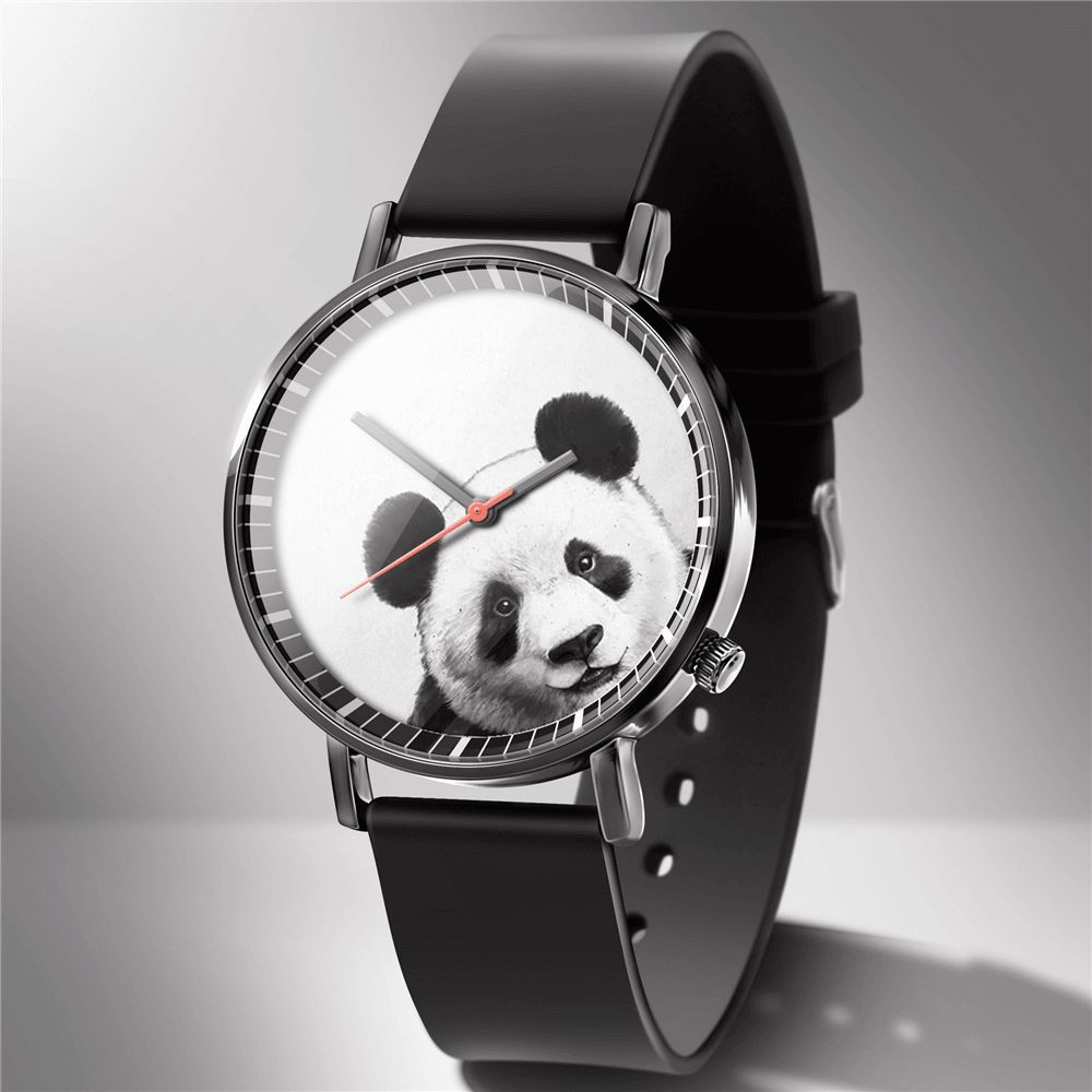 Mode Quartz Horloge Animal Print Heren Zakelijk Horloge Leuke Zwart-Witte Honden Katten Patroon Vrouwen Quartz Horloge