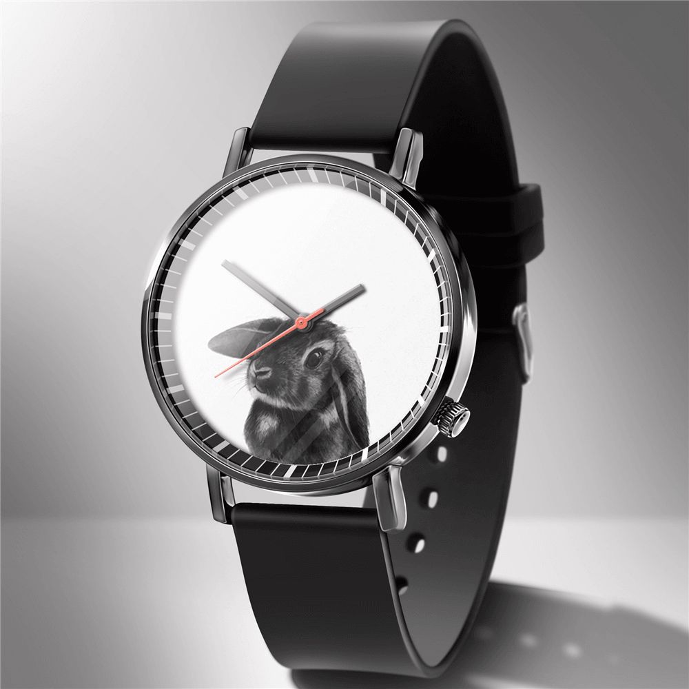 Mode Quartz Horloge Animal Print Heren Zakelijk Horloge Leuke Zwart-Witte Honden Katten Patroon Vrouwen Quartz Horloge