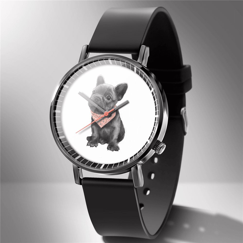 Mode Quartz Horloge Animal Print Heren Zakelijk Horloge Leuke Zwart-Witte Honden Katten Patroon Vrouwen Quartz Horloge